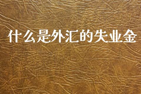 什么是外汇的失业金_https://m.qdlswl.com_恒生指数直播喊单_第1张