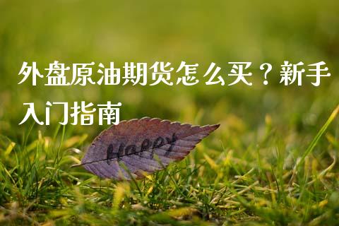 外盘原油期货怎么买？新手入门指南_https://m.qdlswl.com_恒指在线直播间_第1张