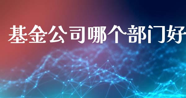 基金公司哪个部门好_https://m.qdlswl.com_恒指德指直播室_第1张