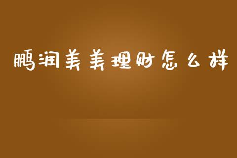 鹏润美美理财怎么样_https://m.qdlswl.com_纳指直播_第1张