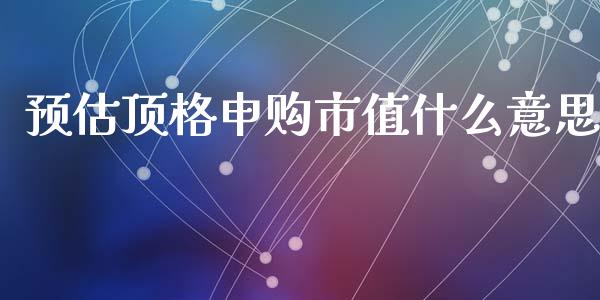 预估顶格申购市值什么意思_https://m.qdlswl.com_纳指直播_第1张