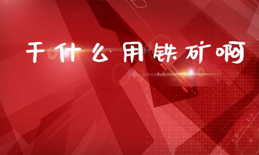 干什么用铁矿啊_https://m.qdlswl.com_恒指在线直播间_第1张