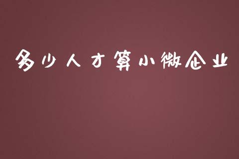 多少人才算小微企业_https://m.qdlswl.com_恒指德指直播室_第1张