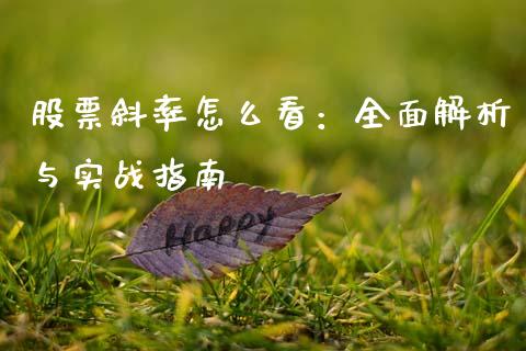 股票斜率怎么看：全面解析与实战指南_https://m.qdlswl.com_纳指直播_第1张