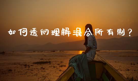 如何透彻理解混合所有制？_https://m.qdlswl.com_纳指直播_第1张
