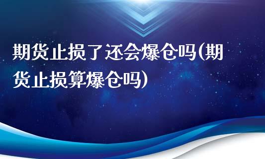 期货止损了还会爆仓吗(期货止损算爆仓吗)_https://m.qdlswl.com_恒生指数直播喊单_第1张