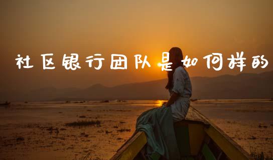 社区银行团队是如何样的_https://m.qdlswl.com_恒生指数直播喊单_第1张